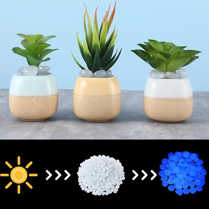 Sasylvia 3000 Pcs Glow in The Dark Rocks 1 Inch Glow Rocks 12.6 LB Garden Glow in The Dark Stone Outdoor Glow in The Dark Pebbles for Landscaping Walkway Pathway Backyard Fish Tank Plant (White)