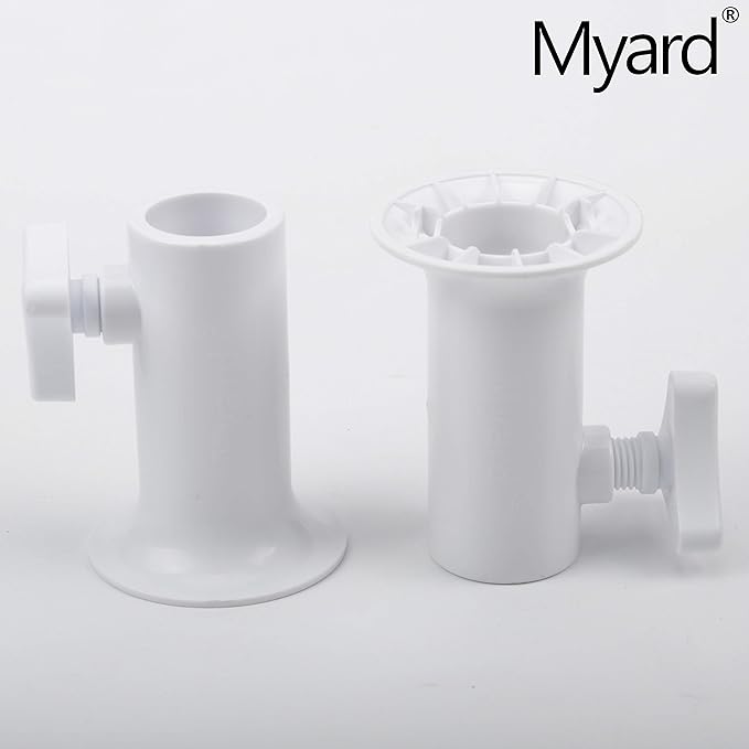 18'' Myard Anti-UV Plastic Universal Bird Seed Catcher Hoop Platform Tray with Drain Holes, Sturdy Pole-Mount Design Fits 0.5-1'' Pole for Bird Feeders Outdoors, Backyard, Garden (Transparent)