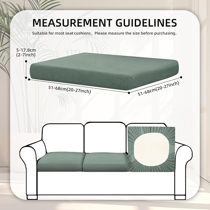 BIETYONE 8Pcs Stretch Patio Cushion Covers,Outdoor Couch Covers Replacement,Outdoor Couch & Sofa Slipcovers,for Patio Furniture Cushion Covers,Washable Reusable Furniture Protector (Cyan,Cover Only)