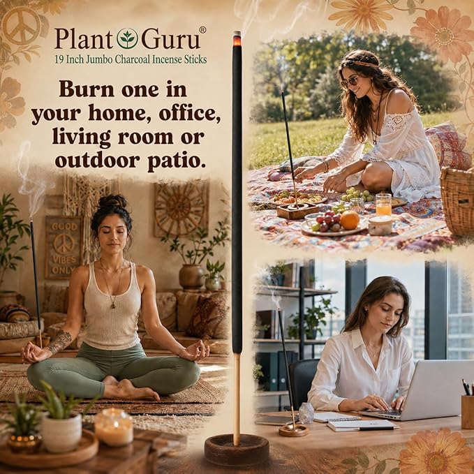 Myrrh Exotic Incense Sticks Jumbo 19 Inch Long - Bulk 1 Bundle 27 to 30 Sticks - Natural 19" Extra Large with A Smooth Aroma that Burns for 3 to 4 Hours Each.