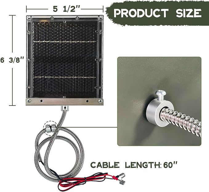 Highwild 12-Volt Solar Panel Charger for 12V Feeder Battery