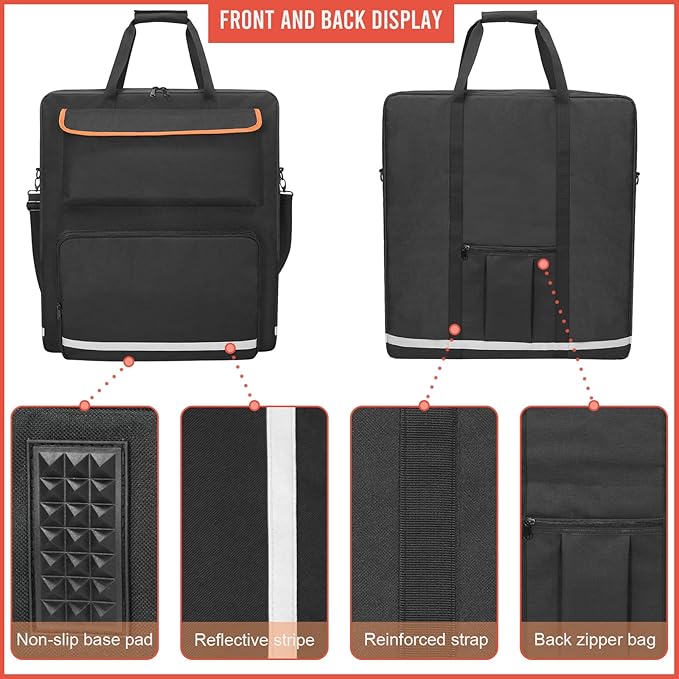 ORKELS Solar Panel Storage Bag for 2 Solar Panels, Carrying Case for Jackery SolarSaga 100W 100X 200W, Double-Layer Solar Panel Carrying Case with Multi Pockets