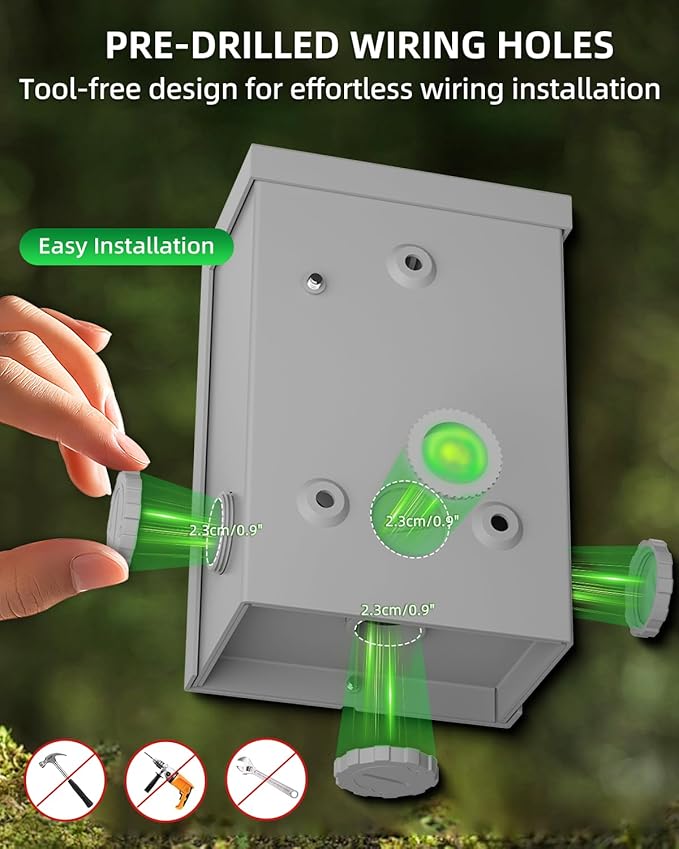 50 Amp Generator Power Inlet Box, Pre-drilled NEMA SS2-50P Box, 4-Prong Twist Lock Plug, 125/250V, 12500W, Weatherproof NEMA 3R for Outdoor Use, LED Indicator, Emergency Ready, ETL Listed