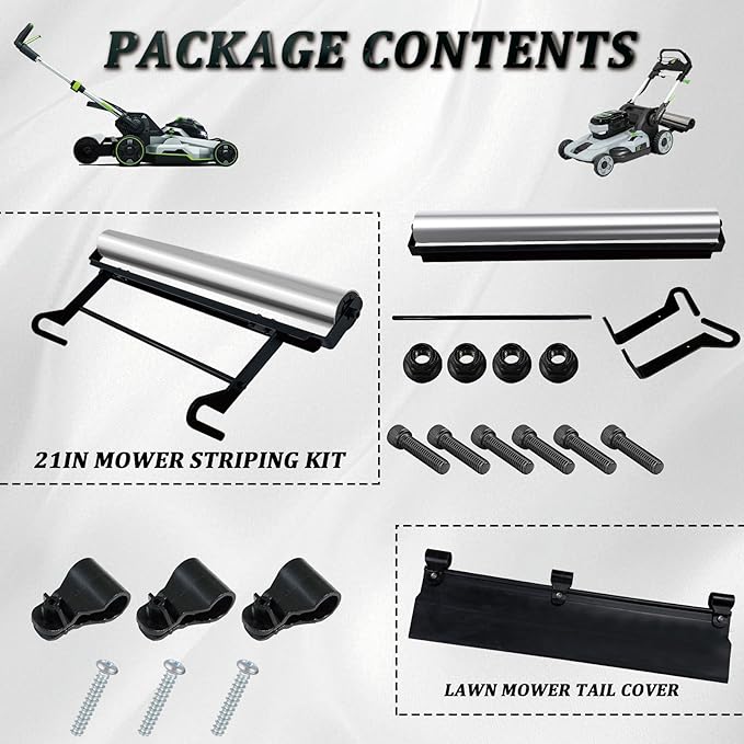 Lawn Mower Lawn Striping Kit, AR2100 21-inch Lawn Mower Stripping Kit, Helps Your Lawn Look More Beautiful,Stainless Steel, Compatible with EGO 21inch Walk Behind Mowers