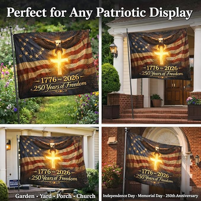US 250 Flag – 250th Anniversary USA Double Sided 3-Ply Outdoor Flag, We The People 1776-2026 Patriotic Yard & House Banner for 4th of July (5, 4X6)