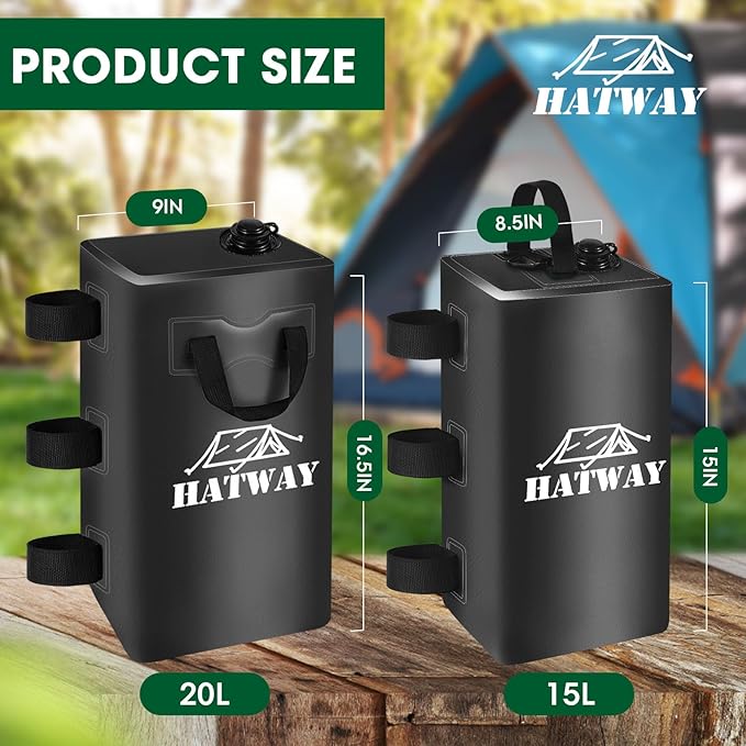 Hatway Canopy Weights,132 LBS Canopy Water Weight Bag Set of 4 Leg Weights for Pop Up Gazebo,Canopies,Tent-4 * 15L-Black