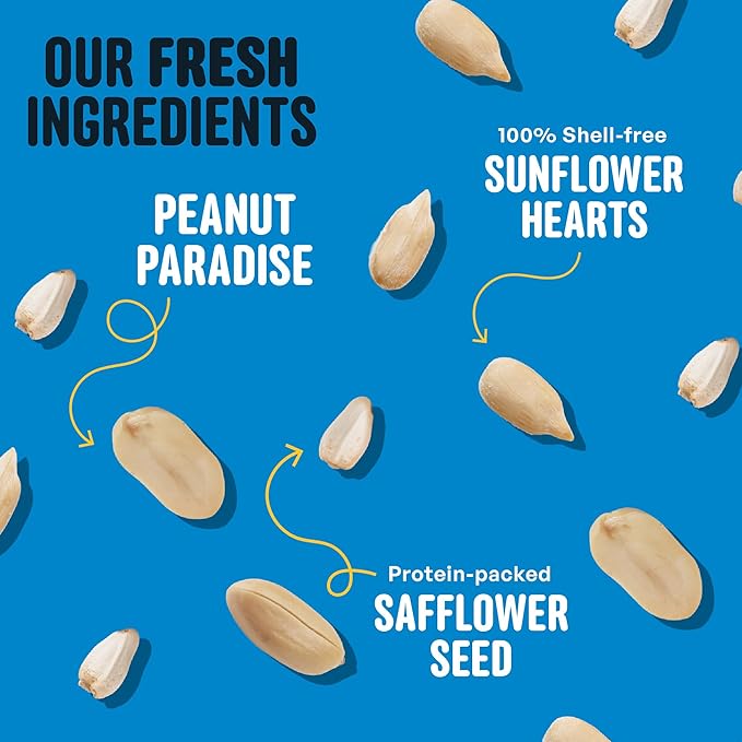 Cool Birds Safflower, Nuts & Hearts Wild Bird Seed – 10 lb. Gourmet Bird Food with Safflower, Sunflower Hearts & Peanuts – No Corn, Milo or Millet, No Waste Bird Food for Outside Feeders