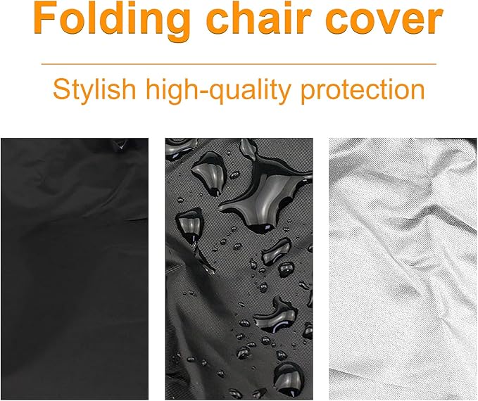 Uranshin Outdoor Furniture Cover Waterproof 2PCS, Zero Gravity Chair Covers, Folding Patio Chair Covers All Weather, Dustproof Anti Gravity Chair Cover with Storage Bag, 28" W x 13" D x 43" H, Black