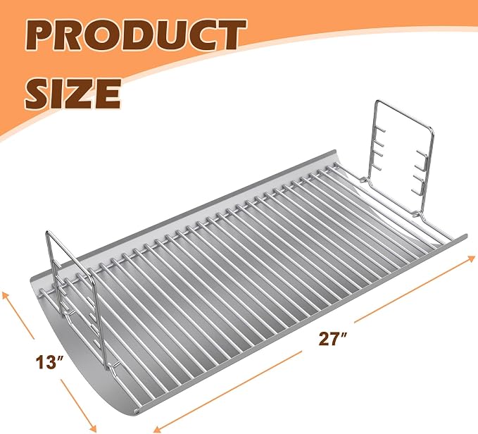 Grill Grates and Ash Pan with Hanger Kits Replacement Parts for Char Griller 1324, 1329, 2727, 2929, 1224, 2828, E1224, 200048, 1321, 2222, 2121 Charcoal Grill, Grill Parts for Charbroil 17302056