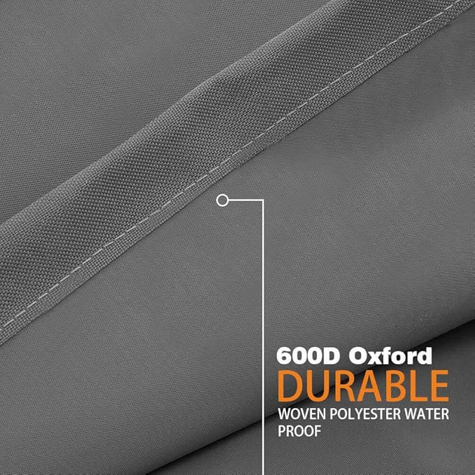 Vailge Rectangular Coffee Table Cover - Outdoor Lawn Patio Furniture Covers with Padded Handles and Durable Hem Cord - Heavy Duty and Waterproof,Fits Large Rectangular Coffee Table (Grey)