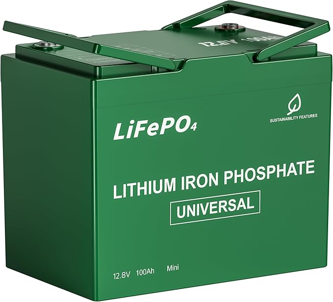 12.8V 100Ah LiFePO4 Battery, 1280Wh Deep Cycle Lithium Battery for RV, Marine, Solar & Trolling Motor, Built-in 100A BMS Protection, Low-Temp Charge Cutoff, Lightweight Lead-Acid Replacement