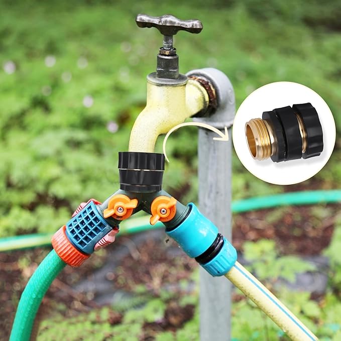 Dalmbox Garden Hose Quick Connector, 3/4" Male and Female Quick Release Garden Hose Connect Fittings With 4 Rubber Washers,4 sets