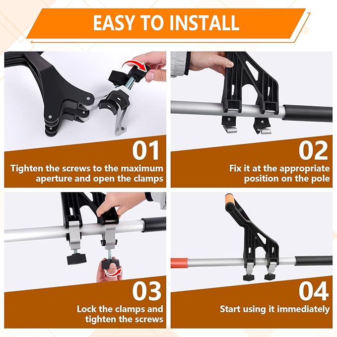 KJX Upgraded Shovel Handle Extension, Ergonomic Weed Trimmer Handle Replacement, Back Saver Attachment Universal Fit for Weed Trimmers, Rakes, String Trimmers, Shovels and More Yard Tools