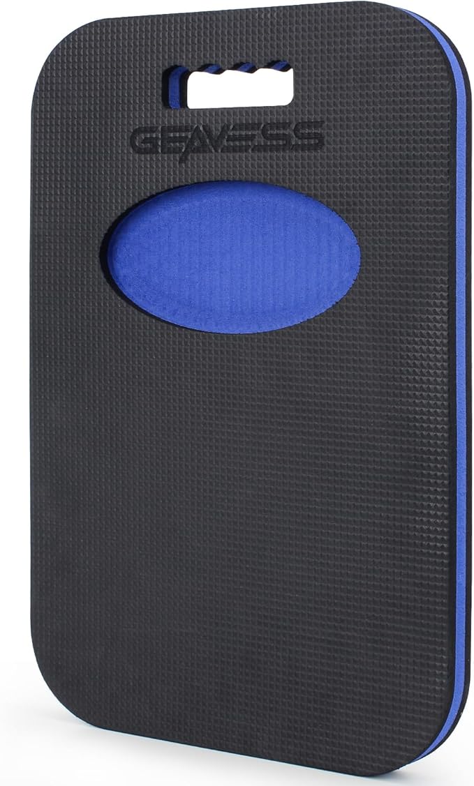 1.1" Extra Thick Garden Kneeling Pad, Comfortable Foam Knee Pad with Handle & Tool Tray, Durable Supportive Knee Cushion for Gardening, Garage Work, Workshop Repairing, 17.5"x12", Black & Blue