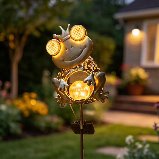 Solar Frog Garden Light,Glowing Eye Solar Lights,Outdoor Waterproof Frog Solar Light for Yard Lawn Pathway Decor,Gift for Nature Lovers(Frog)