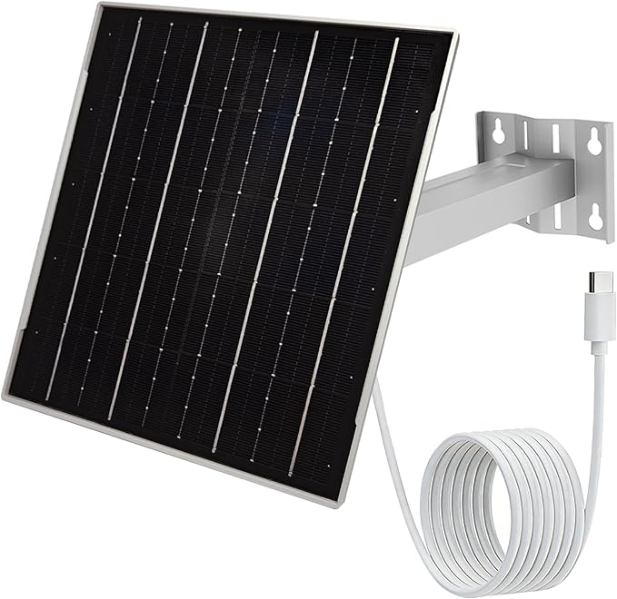 Eco-friendly 6W 5V Monocrystalline Solar Panel, Type-C Interface, IP66 Waterproof, 6.5-foot Cable, High Conversion Rate, Compatible with Various Electronic Devices