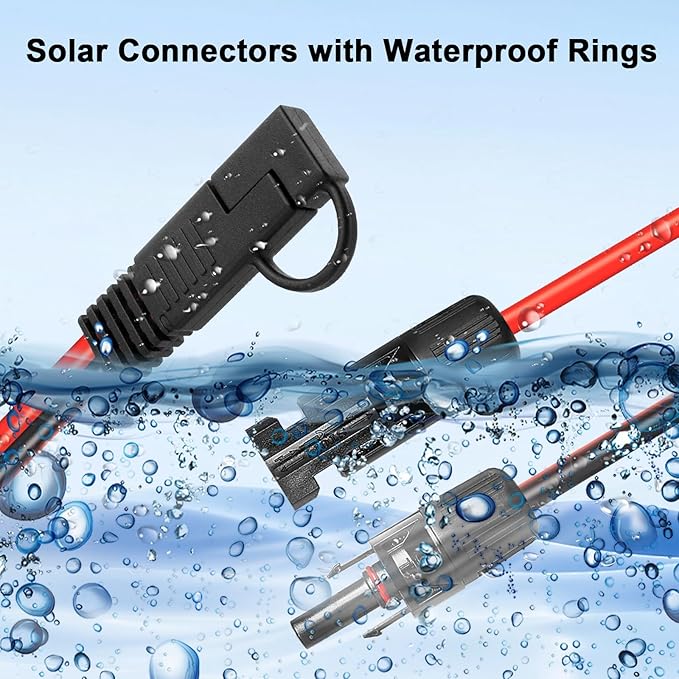 XRDS -RF 10AWG SAE to Solar Panel Connector Cable 30FT, Heavy-Duty Tinned Copper, Solar Extension Cable with SAE Polarity Reverse Adapter for Solar Power Systems and Battery Connections