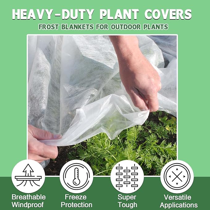 Plant Covers Freeze Protection, 7'x 100' Frost Cloth for Outdoor Plants, Winter Plant Cover for Frost Protection, Plant Blanket Floating Row Covers for Garden and Tree