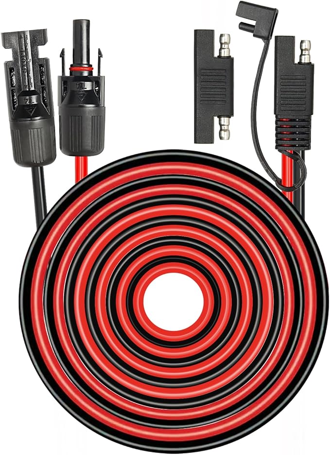 MOOKEERF Solar Panel to SAE Adapter Cable - 35FT 10AWG Solar Extension Cable for RV Solar Panel Caravan Battery Charger Kit with SAE Polarity Reverse Adapter