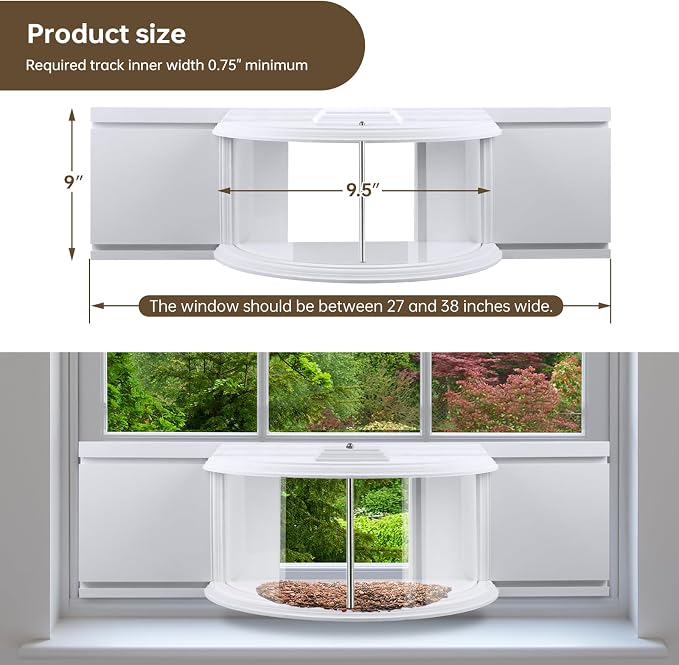 JOYSEUS Window Bird Feeder, 180° Clear View Bird Feeder, Durable and Elegant in-Window Bird Feeder for Watching Birds - Embrace The Delight of Bird Feeder.
