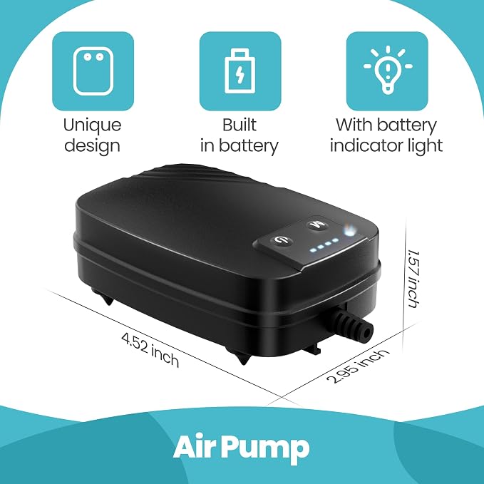 NFESOLAR 3W Solar Pond Aerator for Fish Pond with Built-in Battery Backup, 3 Working Modes, 2 Air Stones, Solar Air Pump for Outdoor Small Pond Stock Tank Hydroponics