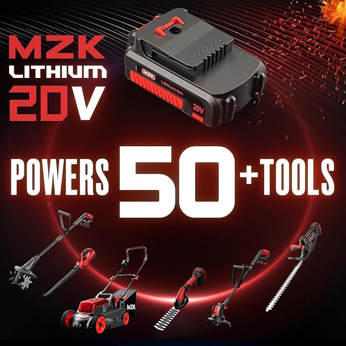 MZK Cordless Leaf Blower,20V Battery Powered Electric Blower for Lawn Care, Electric Lightweight Leaf Blower for Blowing Leaves, Patio Cleaning and Dust(2 * 2Ah Battery & Charger Included), Wine Red