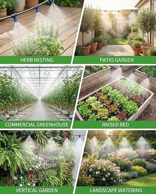 Drip Irrigation System，1/4" Blank Distribution Tubing Watering Hose, DIY Micro Sprinkler Automatic Plant Waterer for Garden, Greenhouse, Raised Bed, Patio & Outdoor Plants （59FT