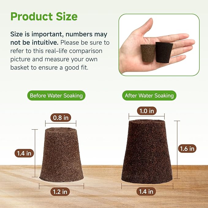 Hydroponic Growing Sponges 50 Pack, Universal Fit Sponges & Seed Pods for Starting Seeds, Indoor Outdoor Garden for Seed Germination & Plant Cloning, Stronger Roots