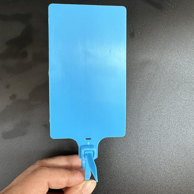 200pcs Blank Tags, Plastic Waterproof Seals,for Labeling,2.28"×3.94",Blue | large,Writeable, Zip Tie Tag Seals for shipping,identification,inventory