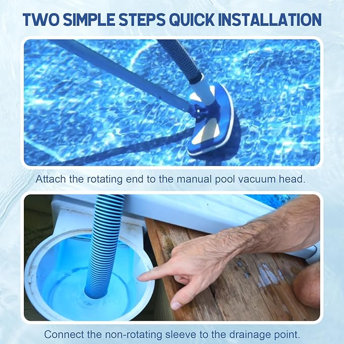 BEWAVE Pool Vacuum Hose, Above/In Ground Manual Heavy Duty Swimming Pool Hose with Swivel Cuff, 1-1/2 In x 30 Ft