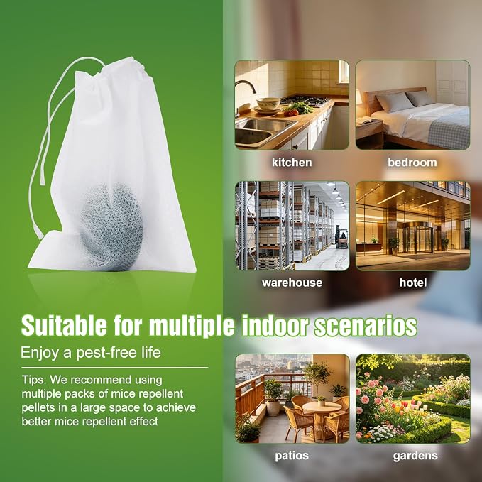 24 Packs Mouse Repellent Peppermint Oil Pest Control Repeller for Rodents Rats Spider Roach Ant Squirrel Indoor & Outdoor, Natural Mice Deterrent Pet & Family Safe Alternative to Traps & Poison