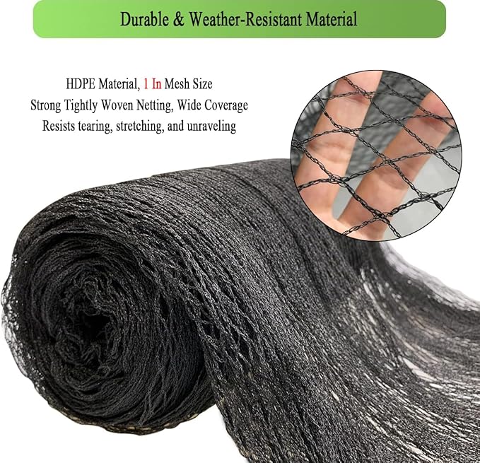 Bird Netting for Chicken Coop 100x100 FT, 1 in Mesh Chicken Run Netting Roof Cover Against Hawks, Eagles, Owls, Strong Woven Bird Netting for Garden, Fruit Tree, Plant, Vegetable Protection