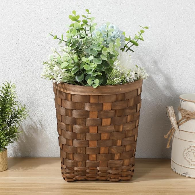 Alipis Hanging Basket Woven Wall Storage Organizer 9.84X6.69X15.94In Rustic Wicker Basket for Kitchen Vegetables Flowers and Home Decor