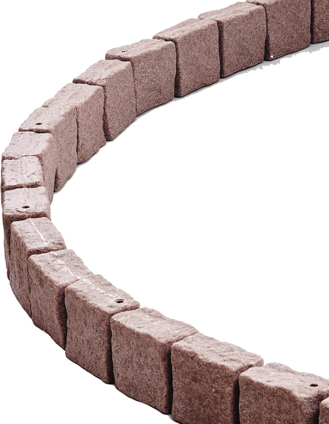 VEVOR Faux Stone Landscape Edging, 46.8" x 3.9" Realistic Lawn Edging with Anchoring Spikes, Flexible Brick-Sized Garden Border, Fade-Resistant Yard Garden Stone Border for Driveways Walkway, Brown