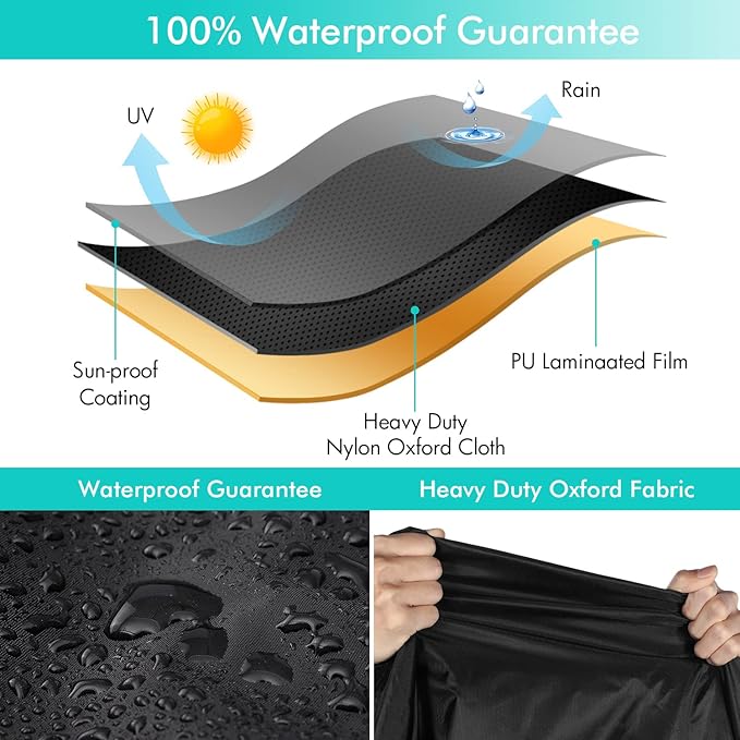 WLEAFJ Patio Sofa Cover Waterproof, 4-Seater Outdoor Sofa Cover, Heavy Duty Outdoor Couch Cover, Large Lawn Patio Furniture Covers with Air Vent, 104’’ W x 40’’ D x 33’’ H