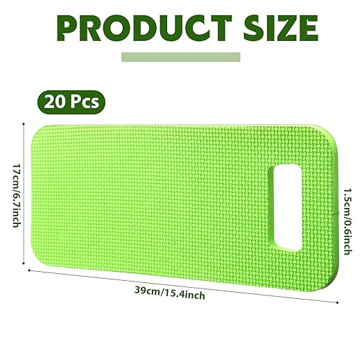 Riakrum 20 Pcs Garden Kneeling Pad Garden Knee Pad Thick Foam Knee Mat Waterproof Cushion for Kneeling Multi Functional and Church Kneeler for Praying, Baby Bath, Yoga, 15.4 x 6.7 Inch (Green)