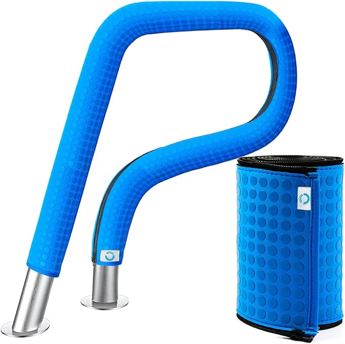 Pool Handrail Cover, 4 Feet Neoprene Zippered Pool Handle Covers, Slip Resistant Rail Grip for Swimming Pool Hand Railing Cover Blue