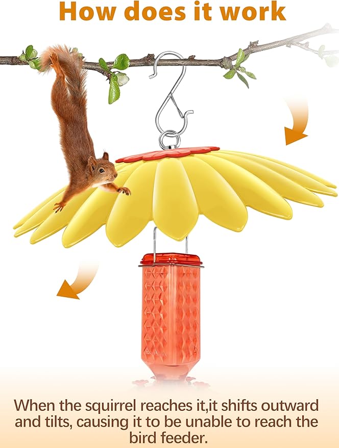 13.5 inch Bird Feeder Rain Guard,Hummingbird Feeder Shade Dome Cover,Umbrella Cover for Bird House for Outdoor,Squirrel Baffle(Yellow) 2 Pack