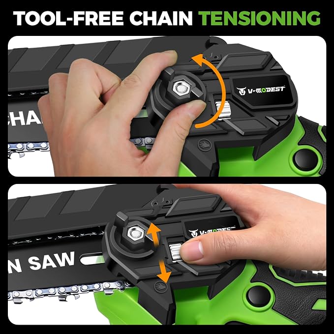 2-in-1 Electric Pole Saws for Tree Trimming, 6 Inch Mini Chainsaw Cordless with Lightweight Extension Pole, 2 * 4.0Ah Battery Powered Pole Chain Saw, 15ft Max Reach for Tree Trimmer Wood Cutting