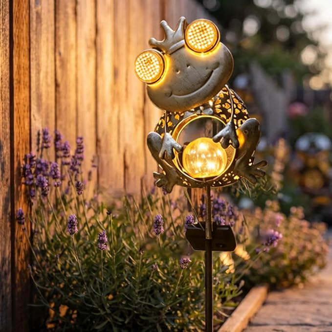 Solar Frog Garden Light,Glowing Eye Solar Lights,Outdoor Waterproof Frog Solar Light for Yard Lawn Pathway Decor,Gift for Nature Lovers(Frog)