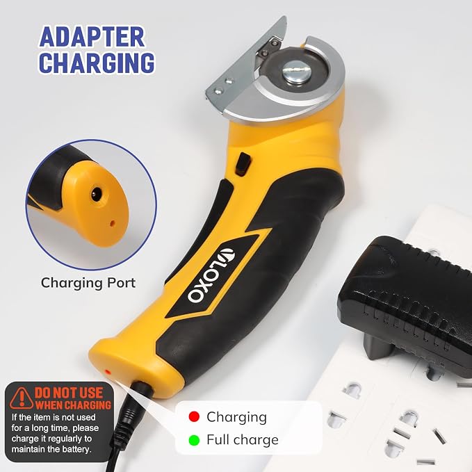VLOXO Cordless Cardboard Cutter – Electric Scissors for Effortless Cardboard Recycling, Package Opening & DIY Crafting, 240RPM Cordless Power Scissors with Safety Lock for Left & Right Hand(Yellow)