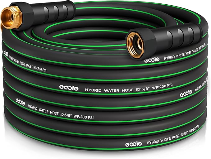 Heavy Duty Garden Hose 35ft, NON-EXPANDABLE Flexible Water Hose, Kink Resistant Lightweight Hybrid Hose, Leakproof Hose Male to Female Fittings