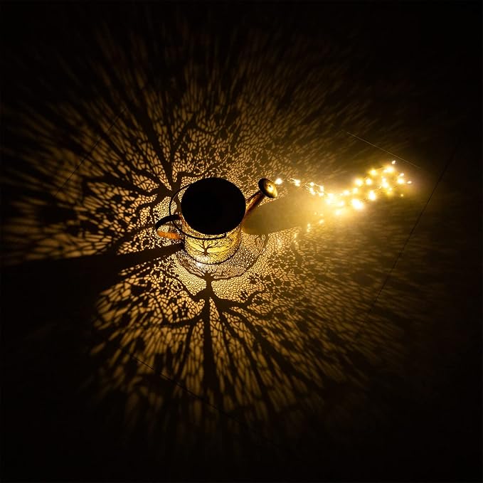 JIAJIAMEI Large Solar Watering Can Lights Big Tree Outdoor Garden Decor, Waterproof Cascading LED Hanging Lights, Gifts for Mom Grandma Women Birthday Mother's Day - Yard Porch Patio Backyard