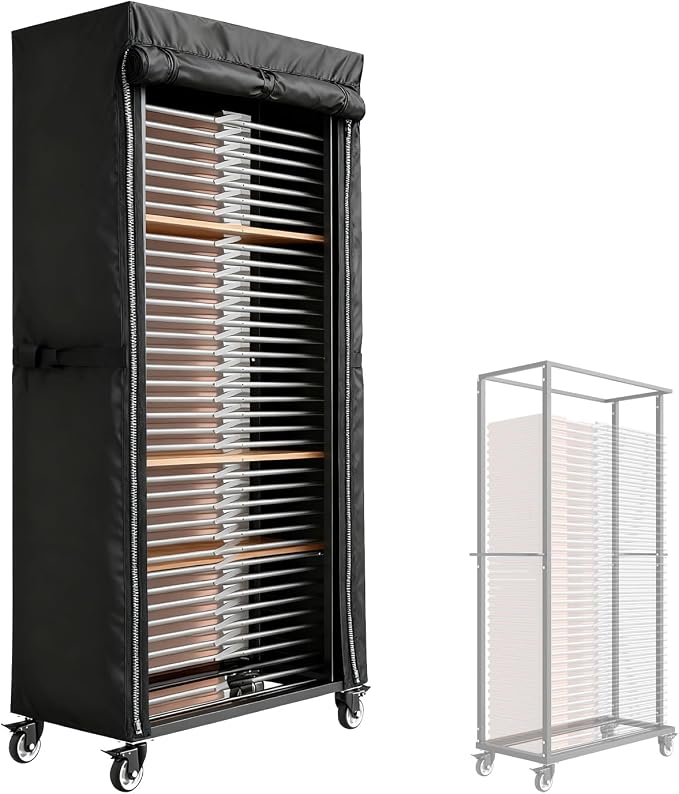 Folding Chair Rack Cover for VEVOR Folding Chair Rack, Waterproof Chair Cart Cover, Dust Proof Chairs Storage Dolly Chairs Holder Covers- 46” L x 20" W x 72" H