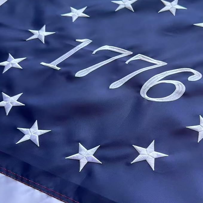Embroidered 1776 Betsy Ross American Flag 3x5 Outdoor-13 Colonies Revolution USA Flags Heavy Duty Embroidered Stars Sewn Stripes With 2 Brass Grommets for Outside