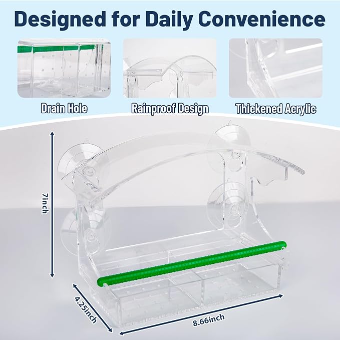 Window Bird Feeder with Camera, 1080P HD Birds Feeder with Night Vision, Real-Time APP Control, Weatherproof Clear Acrylic Birdhouse for Window, Bird Watching Gifts for Nature Lovers