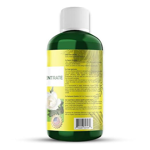 GARDENWISE Organic Premium Kelp Seaweed Fertilizer for Gardenia - Liquid Fertilizer - Liquid Plant Food - Nutrient-Rich Soil Enhancer - Natural Plant Food for Gardenia Plant (8 OZ)