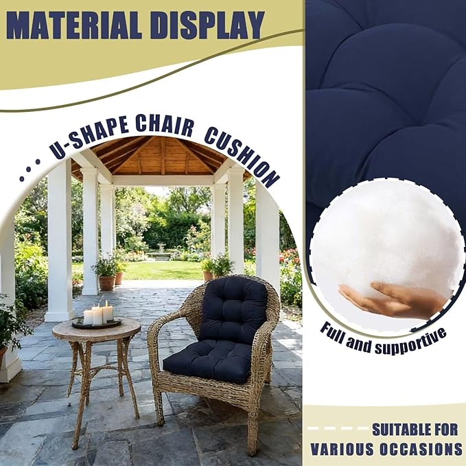 Floral Patio Chair Cushions with Ties Tufted Seat Cushion Pad Patio Furniture Cushions Indoor Outdoor Dining Chair Pads 19X19in Grey Orange,Set of 2