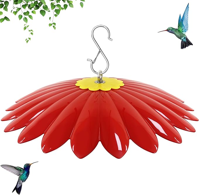 13.5 inch Flower Rain Guard for Bird Feeder,Hummingbird Feeder Shade Dome Cover,Umbrella Cover for Bird House for Outdoor,Squirrel Baffle(Red).