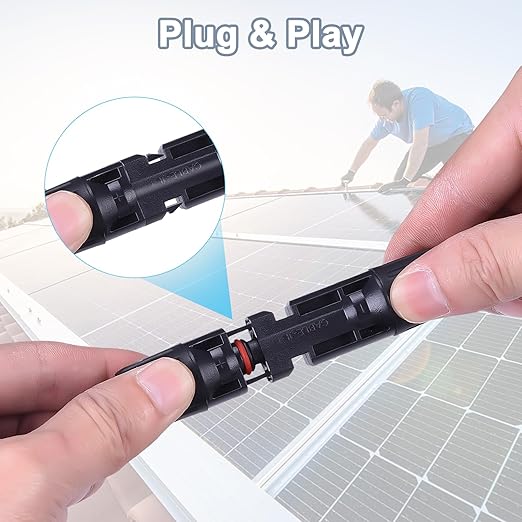 40FT 12AWG Solar Panel Extension Cable with Female and Male Connectors, Solar Cable for Solar Panels, Charge Controllers and Solar Generator (12AWG, 40FT)